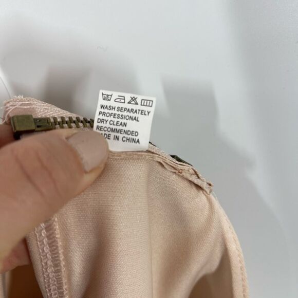 Crop Cami Top Zipper Back Nude Blush Small - Picture 5 of 6